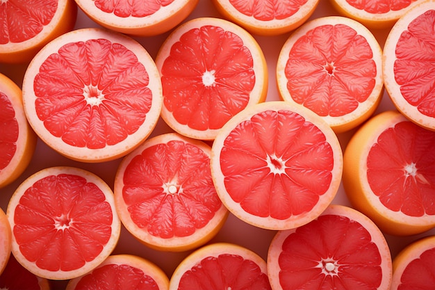 Foto geschnittene grapefruits im hintergrund