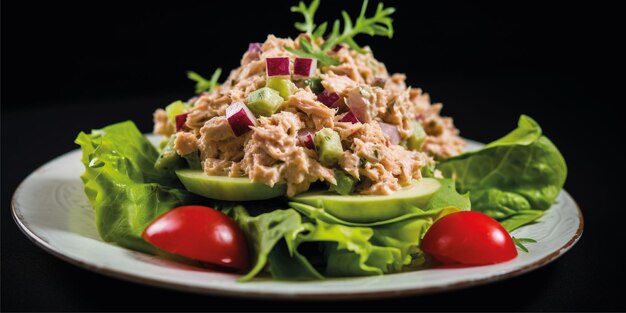 geschnittene Hühnersalatstücke, Lebensmittelhintergrund