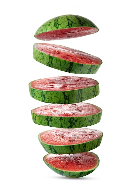 Geschnittene Wassermelone auf weißem Hintergrund