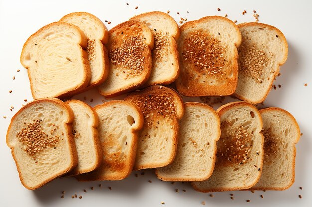 Geschnittenes Brot auf weißem Hintergrund