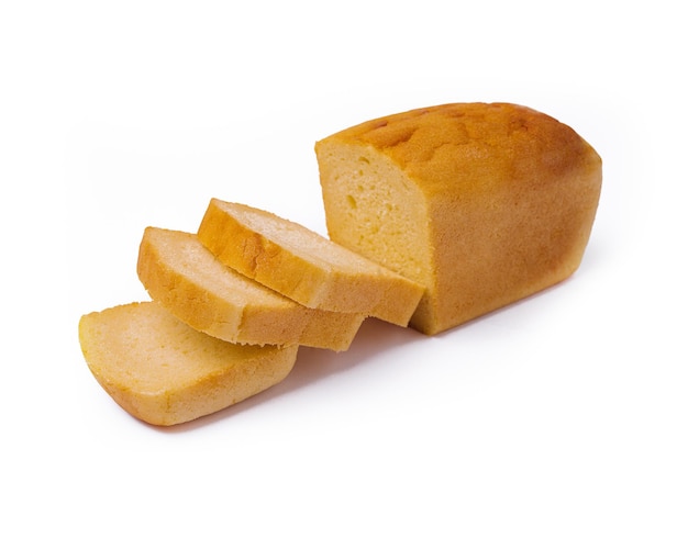 Geschnittenes Brot getrennt auf einem Weiß