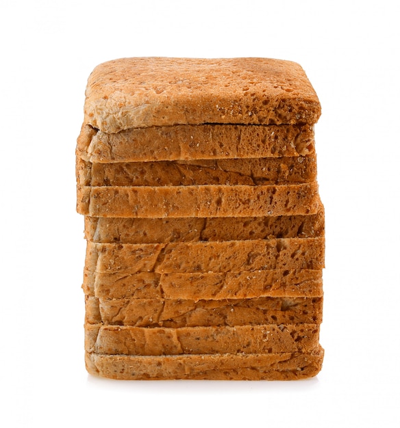 Geschnittenes Brot lokalisiert auf weißem Hintergrund