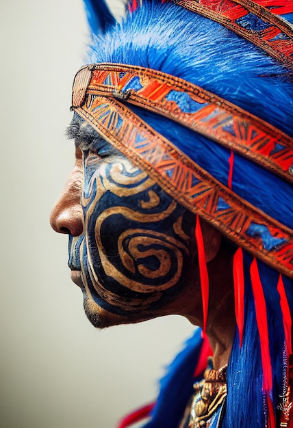 Gesicht einer Person Aboriginal 3D-Rendering