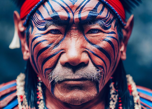 Gesicht einer Person Aboriginal 3D-Rendering