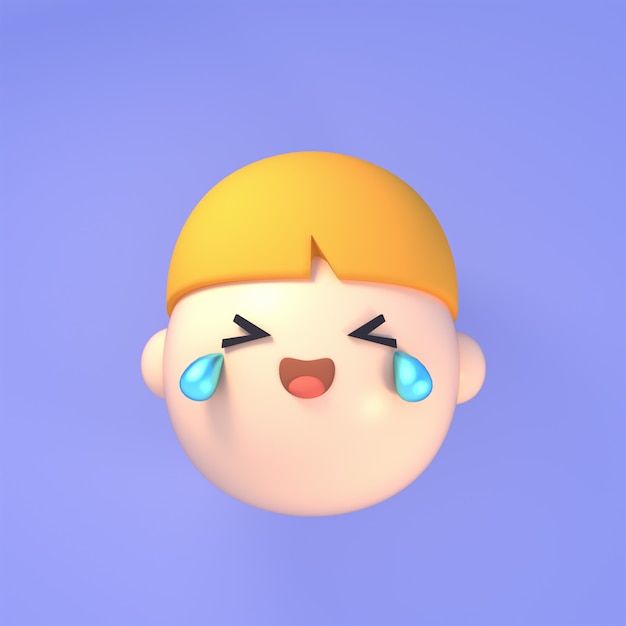 Gesicht mit Freudentränen Emoji 3D gerendertes Bild