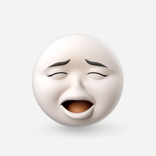 Gesichts-Emoji auf weißem Hintergrund in hoher Qualität 4k hd