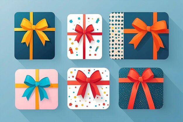 Gestaltung einer Geschenkkarte mit einer Schachtel im flachen Stil Vektorillustration