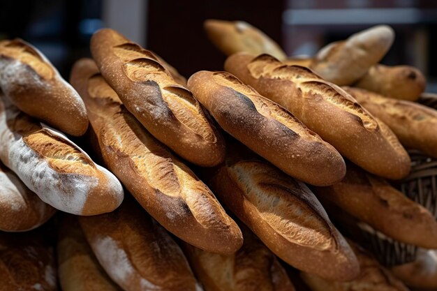 Gestapelte geröstete Baguettebrote Ai erzeugt