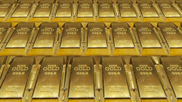 Gestapelte Goldbarren