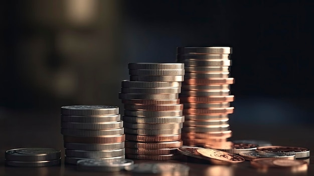 Gestapelte Münzen sind ein Symbol für Sparen und Wirtschaftswachstum