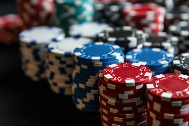 Gestapelte Pokerchips