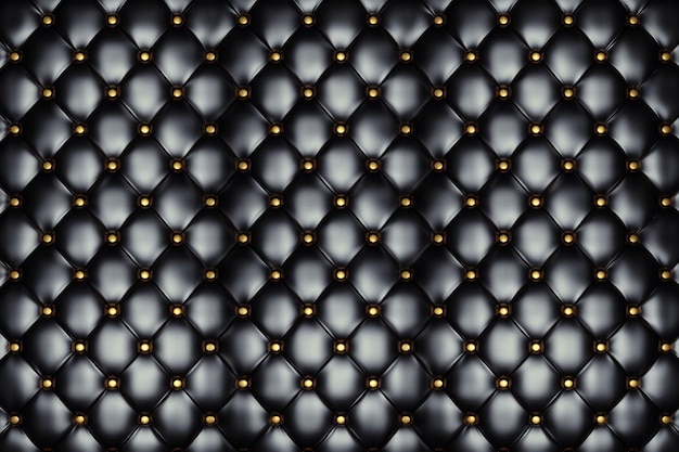 Gestepptes schwarzes Leder