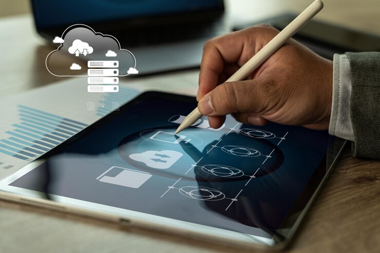 Foto gestión de datos en la nube transferencia de datos de archivos entre carpetas sistema de gestión de documentos de copia de seguridad de datos