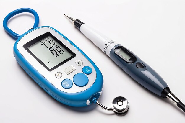 Gestión de la diabetes Glucometro digital y bolígrafo Lancet para el monitoreo de la salud