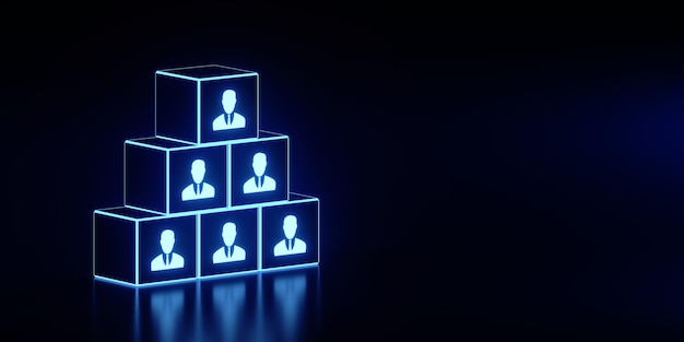 Gestión de recursos humanos Reclutación Empleo Caza de cabezas Concepto Ilustración 3D