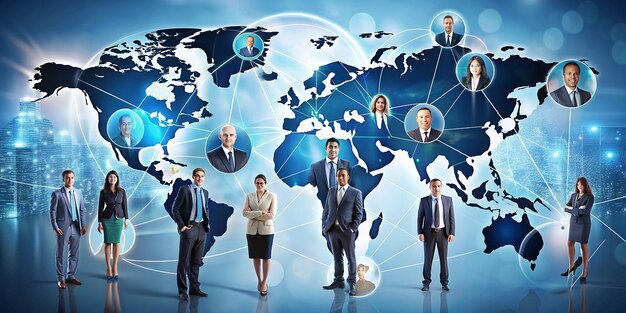 Foto gestión de recursos humanos reclutación de recursos humanos liderazgo y formación de equipos gestión y contratación de personal concepto de liderazgo empresarial trabajo en equipo red social global y personas diferentes