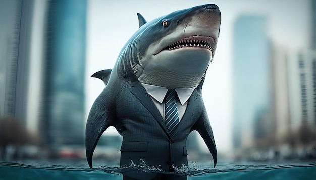 Gestión de Shark Business Concept y businessshark IA generativa