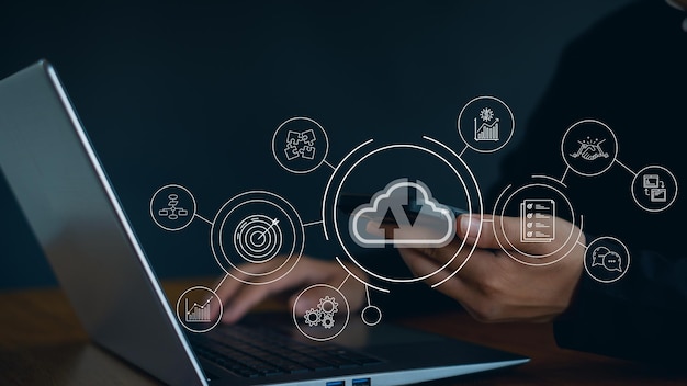 Gestión de la transformación digital industria inteligente Tecnología en la nube Almacenamiento de datos Gestión del servicio al cliente Concepto de servicio de red e Internet