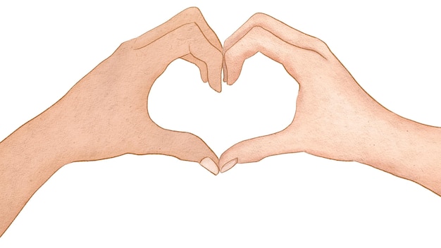 El gesto de la mano del corazón lindo png ilustración estética