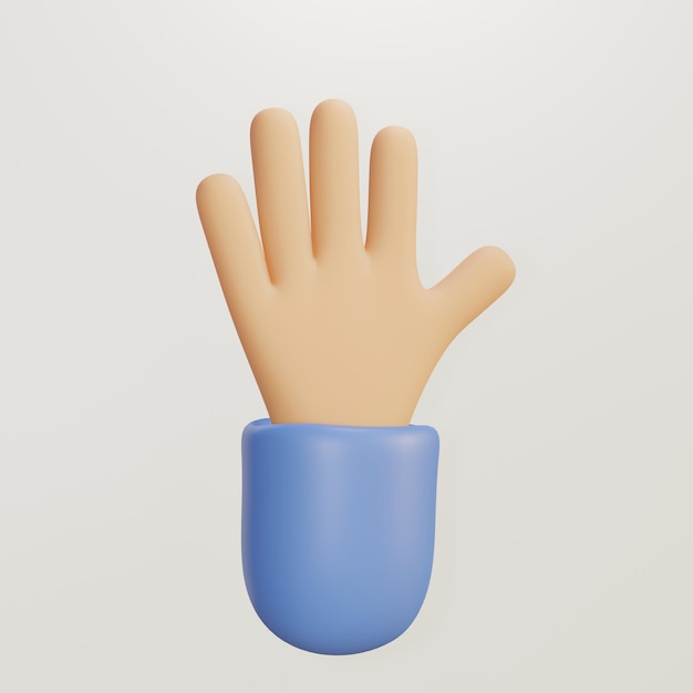 Gesto señalador de la mano del personaje de dibujos animados 3d