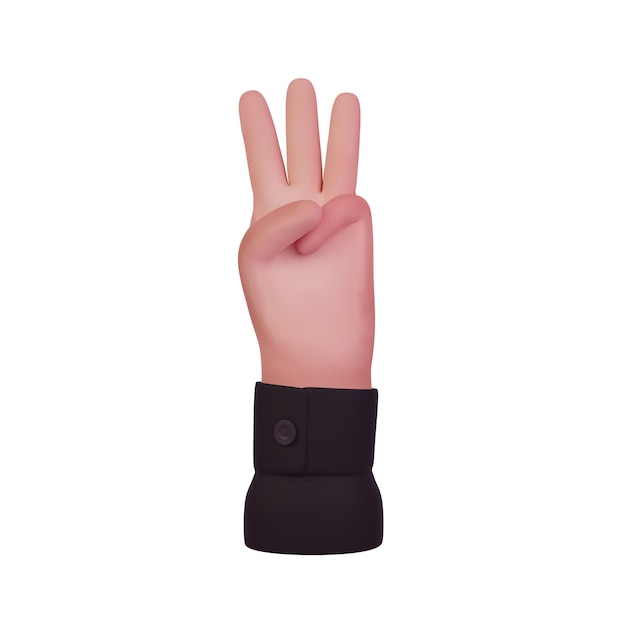 GESTOS CON LAS MANOS DE CARICATURA 3D RENDERS