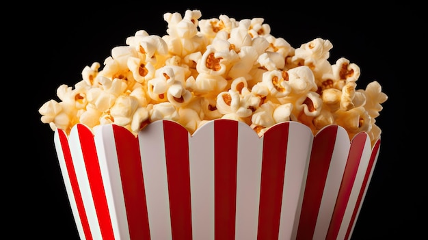 Gestreifte Schachtel mit leckerem Popcorn