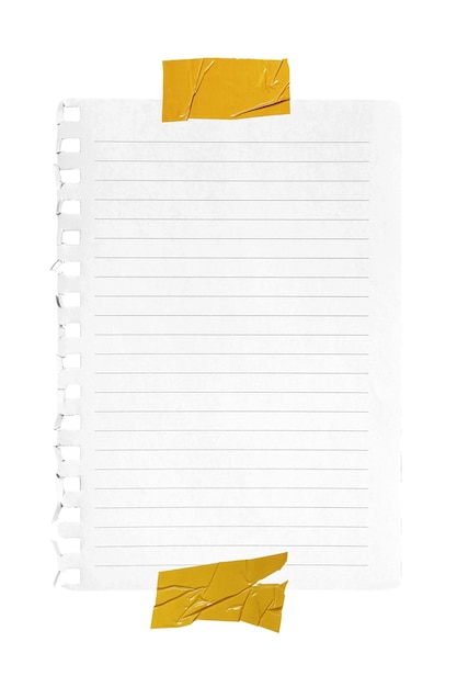 Gestreiftes Notizbuchpapier isoliert auf weißem Hintergrund