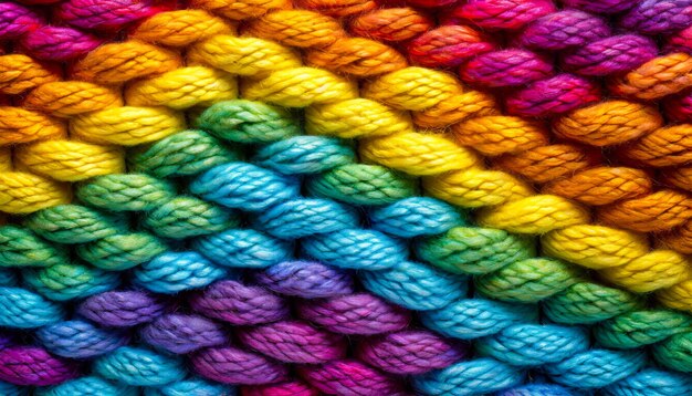 gestrickte Wolltextur Tapeten Top View Close-up Stolz Farben Lgbtq