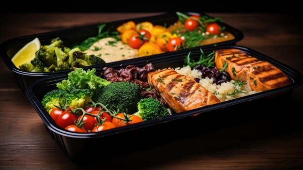 gesunde Ernährung in Lunchboxen Gastronomie