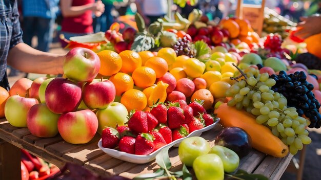 Gesunde Früchte zum Verkauf auf dem Markt