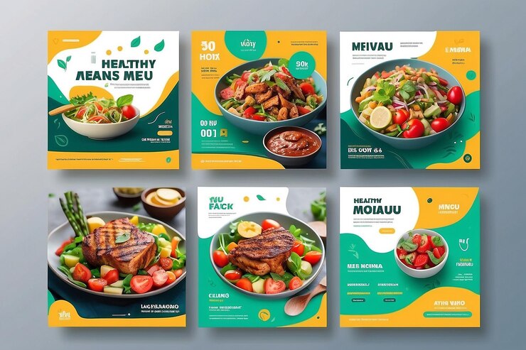 Foto gesunde speisekarte werbung soziale medien instagram post banner vorlage