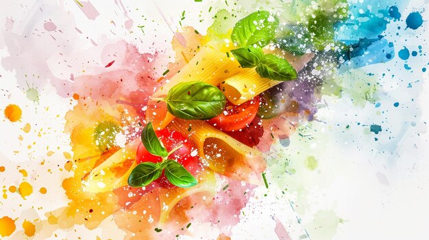 Gesunde Vollkornpasta-Rezepte mit Aquarellillustration