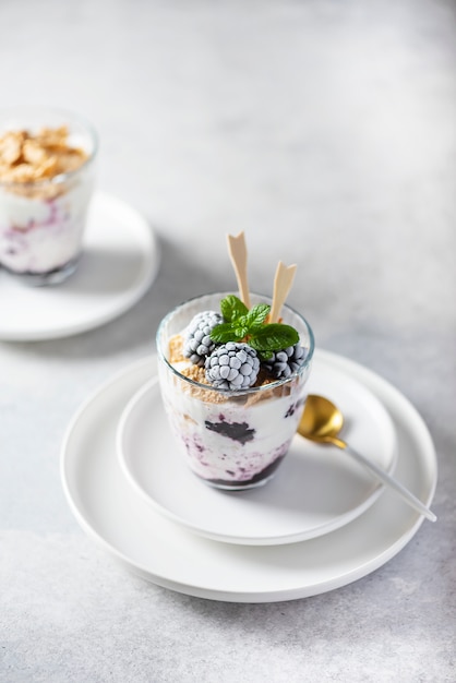 Gesunder Joghurt mit Müsli