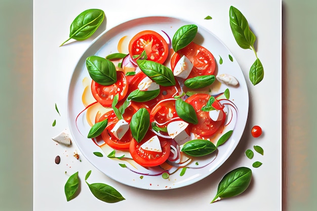 Gesunder Salat mit frischen Tomaten