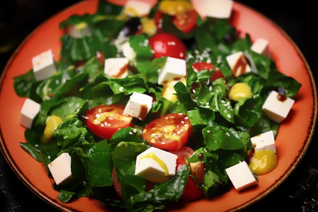 Gesunder Salat mit Gemüse und Feta