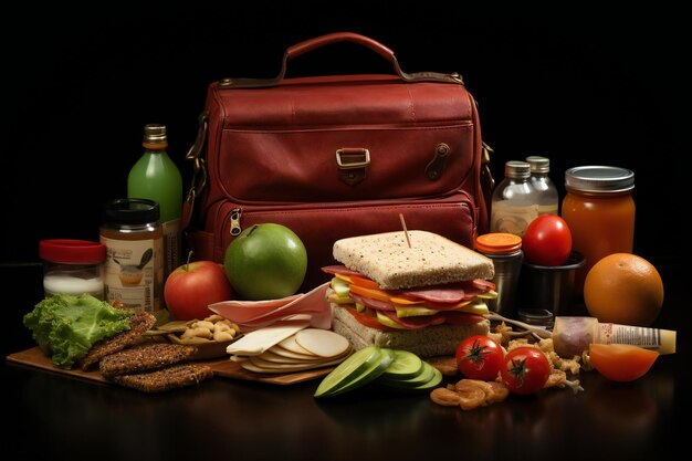 Gesunder Snack für die Schule mit Gemüse und Obst