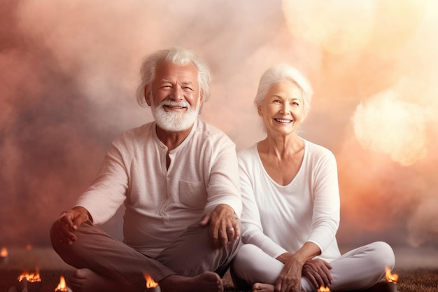 Gesunder Sport-Yoga-Lebensstil für glückliche Rentner