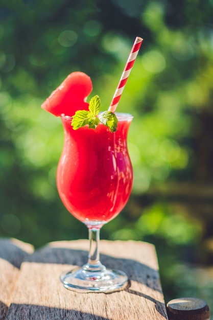 Gesunder Wassermelonen-Smoothie mit Minze