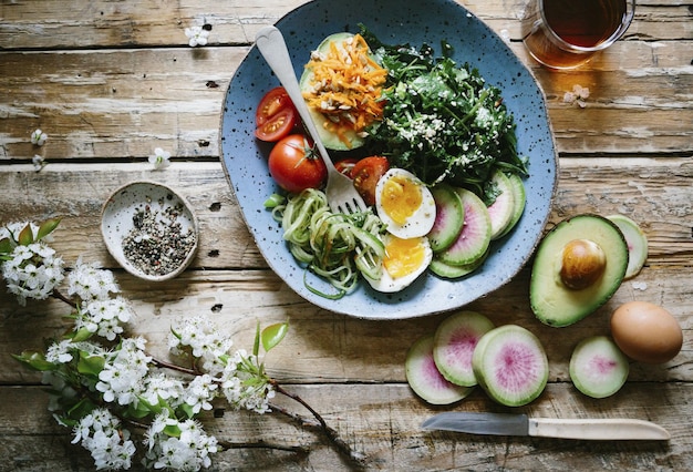 Foto gesundes essen für ein gesundes leben