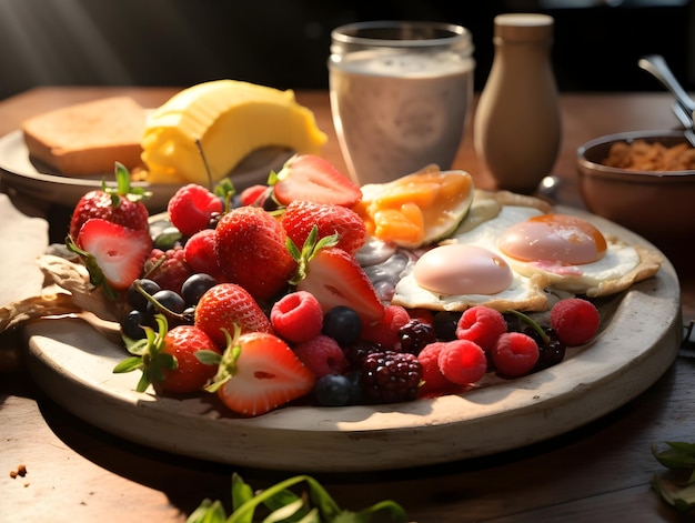 Gesundes Frühstück auf dem Tisch