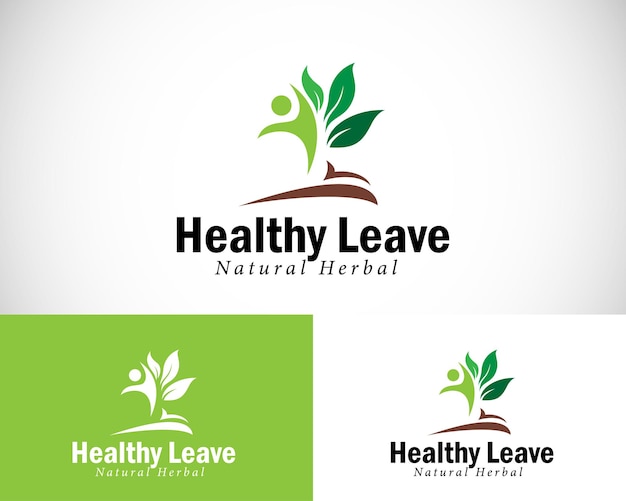 Gesundheit Menschen Natur Logo kreatives Design lassen pflanzliche frische gesunde Geist Psychologie