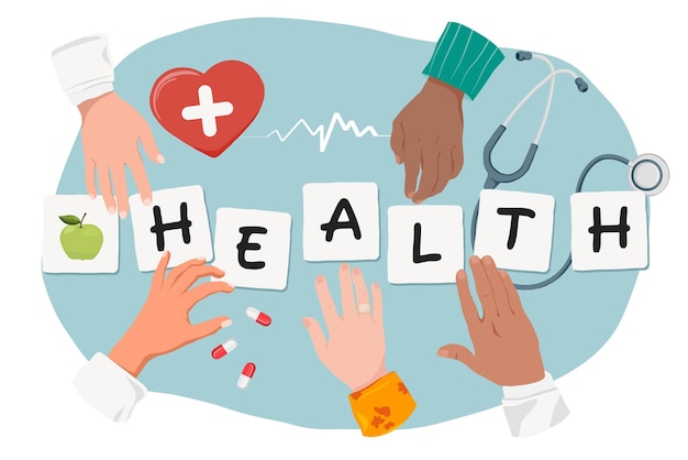 Gesundheit png vielfältige Hände Wellness Remix transparenter Hintergrund