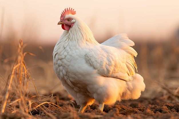 Gesundheit Weiße Broiler Huhn im Grasland