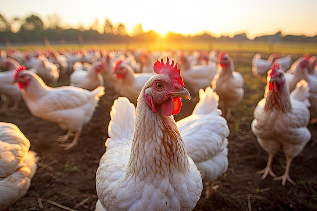 Gesundheit Weiße Broiler Huhn im Grasland