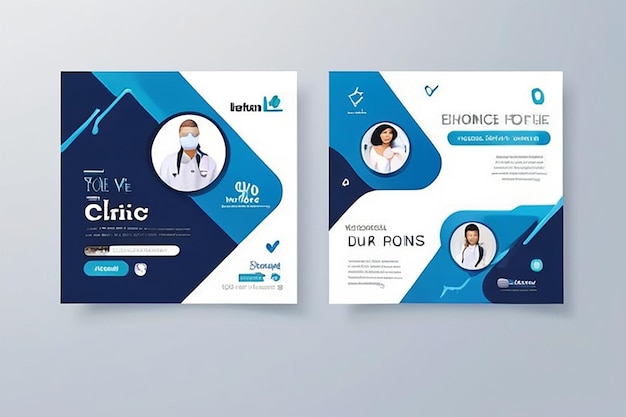 Gesundheits-Social-Media-Post-Schablone-Promotion-Quadrat-Web-Banner für Krankenhaus und Klinik