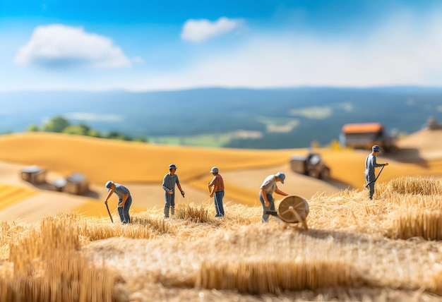Getreideernte, Roggenernte, Miniaturernte, Weizenfeld