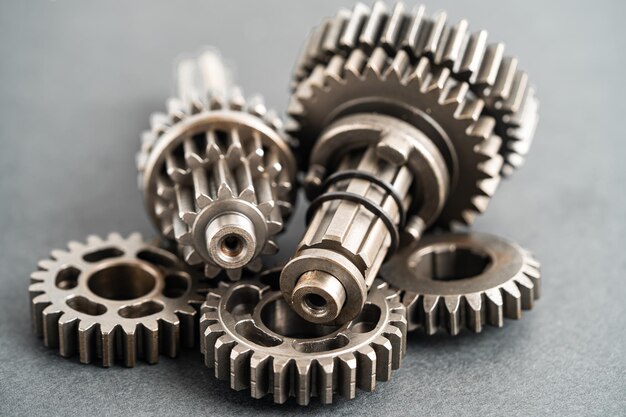 Foto getriebe und zahnräder uhrmechanismus messing metallmotor industrie