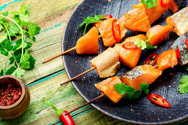 Foto getrockneter fischlachs