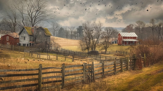 Gettysburg Farms an einem strahlenden Märznachmittag Pennsylvania USA