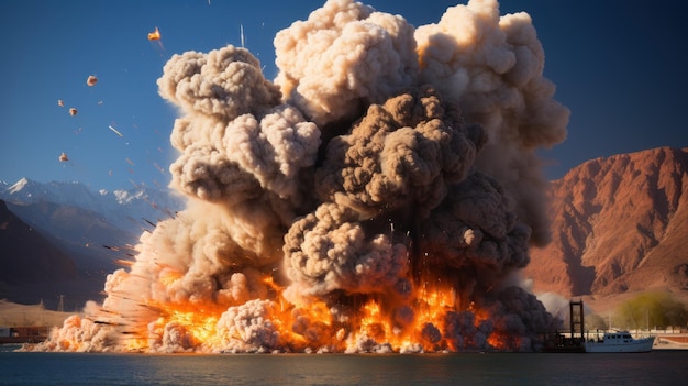 gewaltige Explosion HD 8K Wallpaper Stock Photographic Image